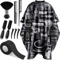 Nicemovic 10 in 1 Hair cutting barber cape with neck duster brush and combs