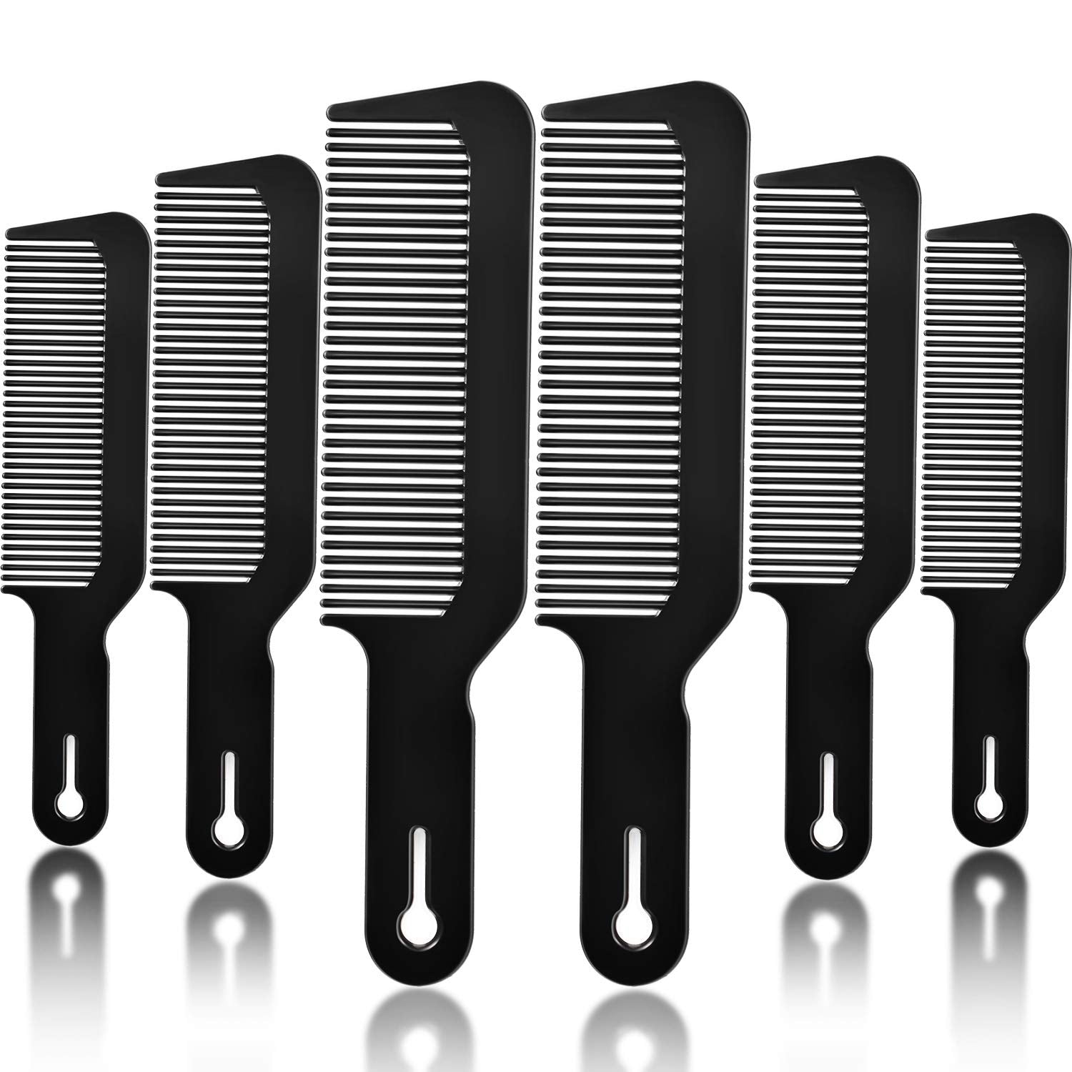 6 pack resistant Haircutting combs, 9 inches Flat top combs